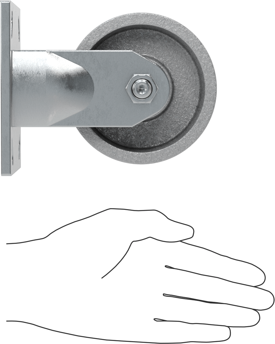 4-1/2“ x 4” Plakalı Yüksek Kapasiteli Spartan Tekerlek, 4" Çaplı Korumalı Rulmanlı Metal Tekerlekli Sert
