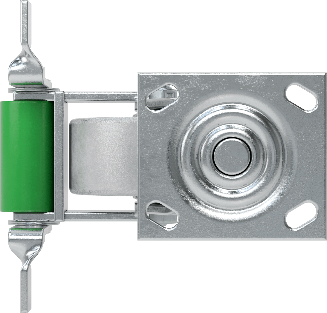 4-1/2“ x 4” Plakalı Yüksek Kapasiteli Spartan Tekerlek, Frenli Döner Tekerlek ve 5" Çapında Açık Rulmanlı Metal Tekerlek