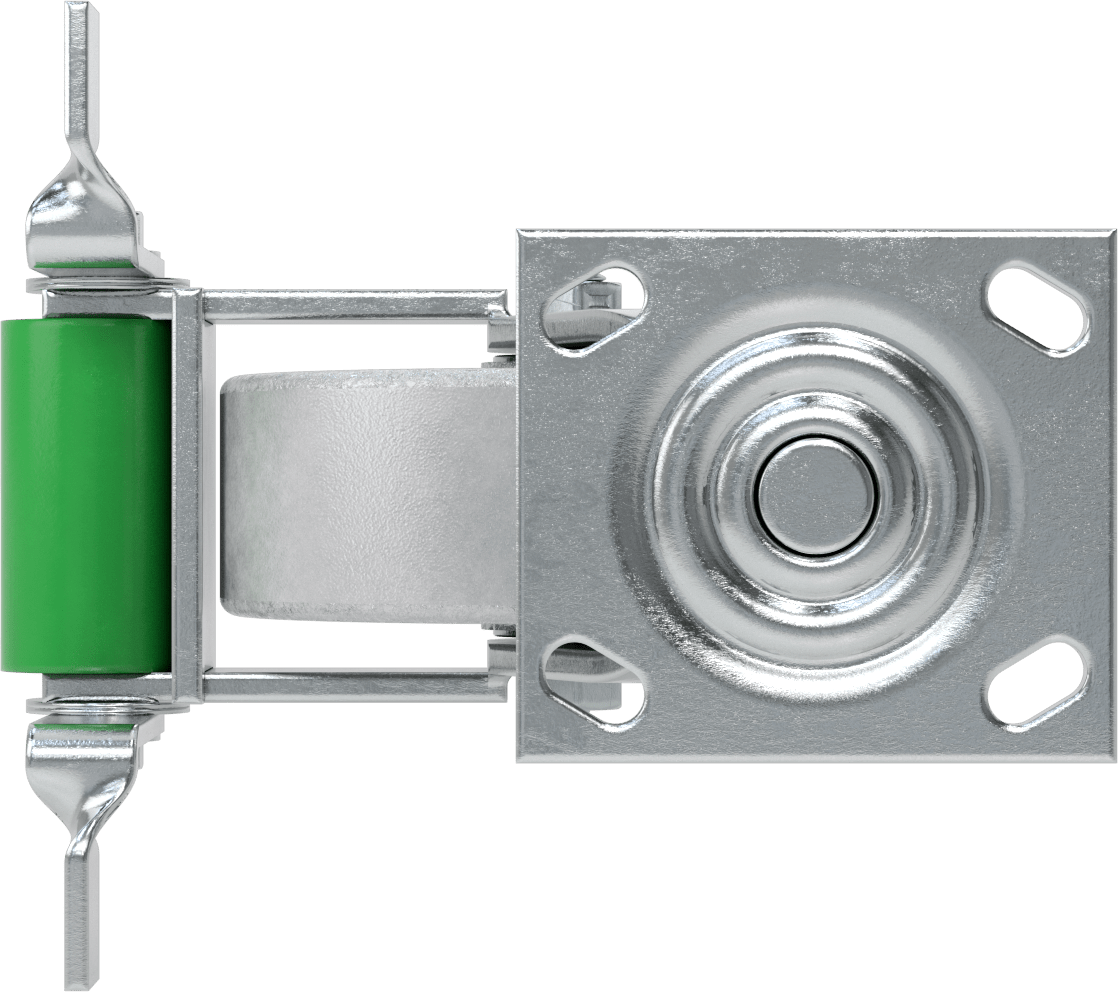 4-1/2“ x 4” Plakalı Yüksek Kapasiteli Spartan Tekerlek, Frenli Döner Tekerlek ve 6 inç Çapında Açık Rulmanlı Metal Tekerlek