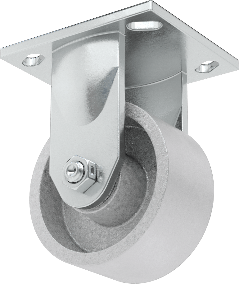 4-1/2“ x 4” Plakalı Yüksek Kapasiteli Spartan Tekerlek, 4 inç Çapında Açık Rulmanlı Metal Tekerlekli Sert