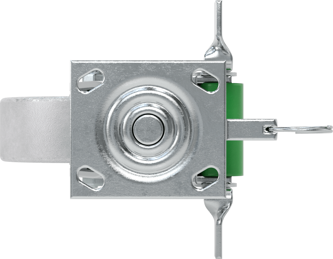4-1/2“ x 4” Plakalı Yüksek Kapasiteli Spartan Tekerlek, Frenli ve Döner Kilitli Döner Tekerlek, 6 inç Çapında Açık Rulmanlı Metal Tekerlek