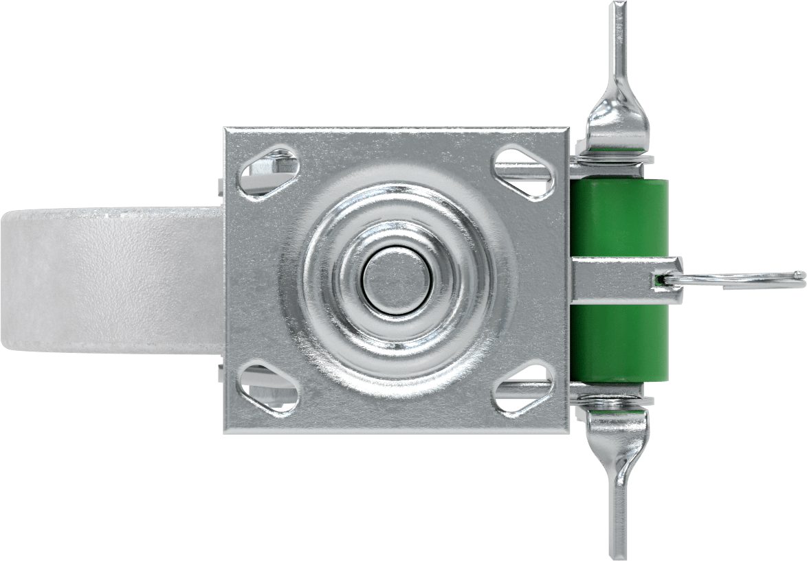 4-1/2“ x 4” Plakalı Yüksek Kapasiteli Spartan Tekerlek, Frenli ve Döner Kilitli Döner Tekerlek, 8 inç Çapında Açık Rulmanlı Metal Tekerlek