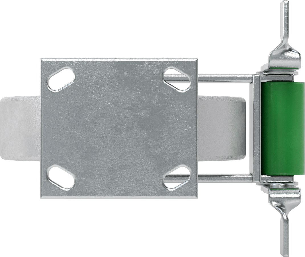 4-1/2“ x 4” Plakalı Yüksek Kapasiteli Spartan Tekerlek, Frenli ve 8 inç Çapında Açık Rulmanlı Metal Tekerlekli Sert