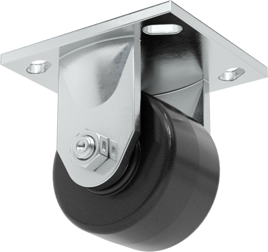 4-1/2“ x 4” Plakalı Yüksek Kapasiteli Spartan Tekerlek, 3-1/4" Çaplı Açık Rulmanlı Fenolik Tekerlekli Sert