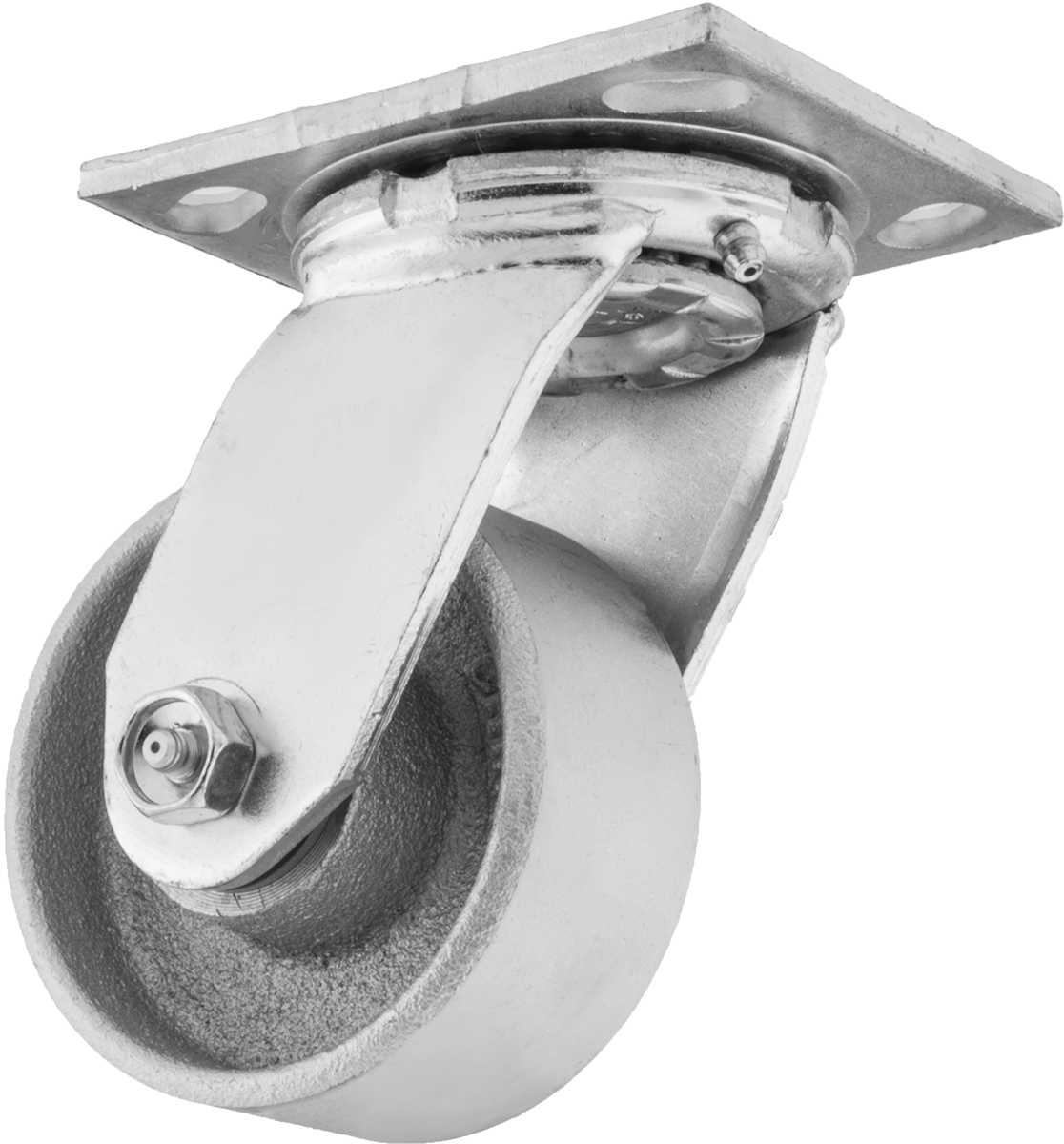 4-1/2“ x 4” Plakalı Yüksek Kapasiteli Spartan Tekerlek, 4 inç Çapında Açık Rulmanlı Metal Tekerlekli Döner Ayak
