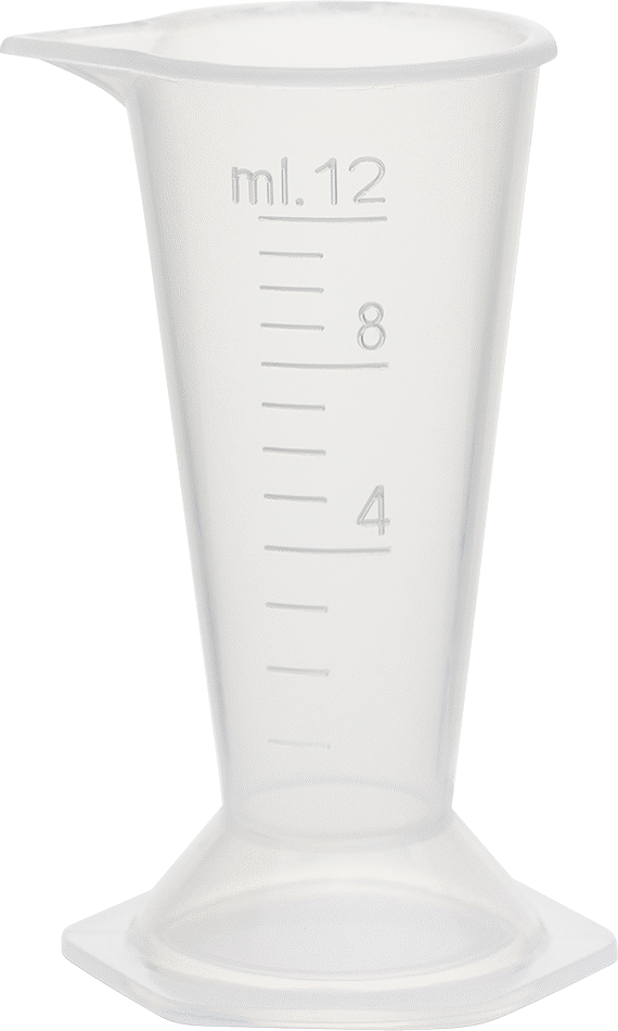 Kolay Doldurma Ölçülü Silindir, Yarı Şeffaf Polipropilen Plastik, 0,41 FL. oz./12 ml Kapasite