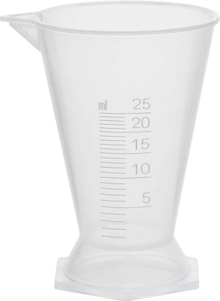 Kolay Doldurma Ölçülü Silindir, Yarı Şeffaf Polipropilen Plastik, 0,85 FL. oz./25 ml Kapasite