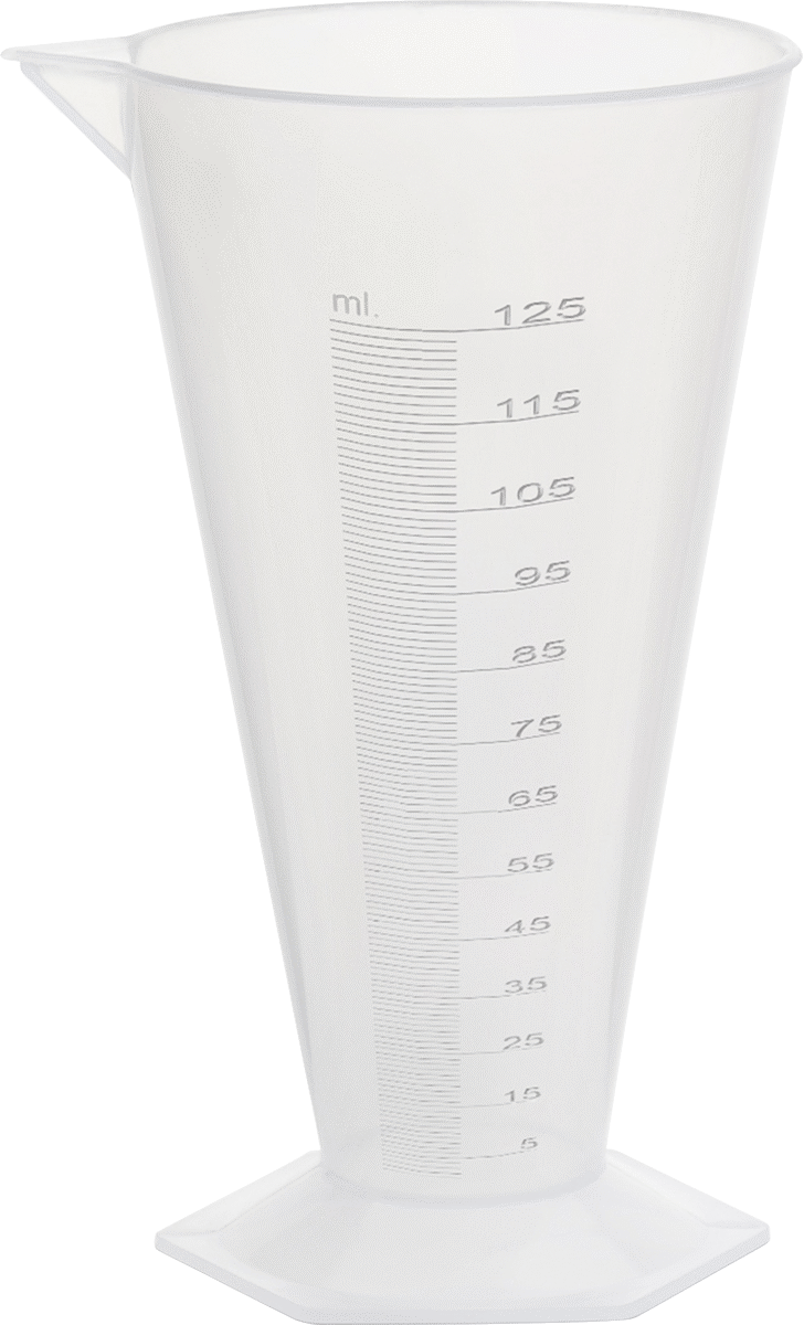 Kolay Doldurma Ölçülü Silindir, Yarı Şeffaf Polipropilen Plastik, 4,2 FL. oz./125 ml Kapasite