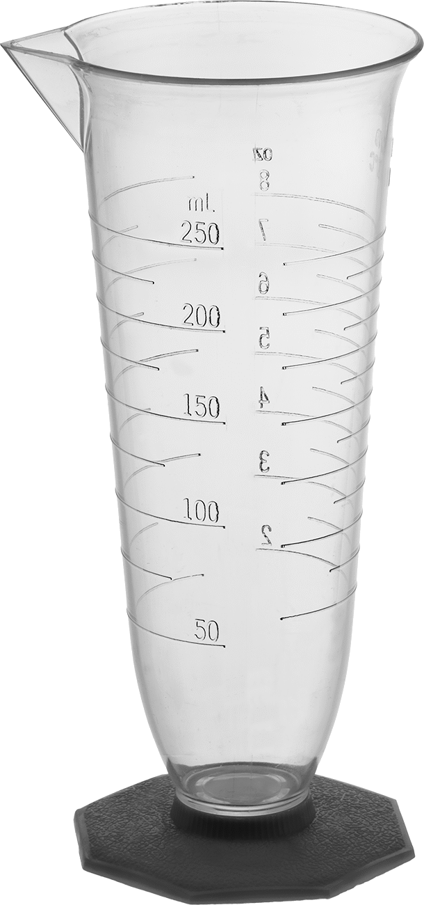 Kolay Doldurma Ölçülü Silindir, Şeffaf Pmp Plastik, 8,5 FL. oz./250 ml Kapasite