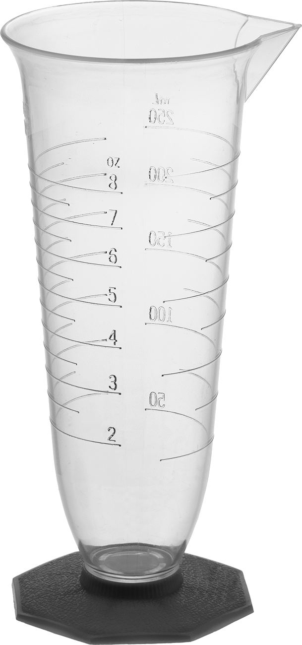Kolay Doldurma Ölçülü Silindir, Şeffaf Pmp Plastik, 8,5 FL. oz./250 ml Kapasite