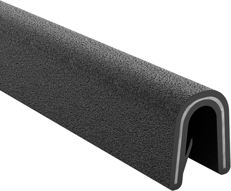 Güçlendirilmiş Kenar Çıtası, Ağır Hizmet Tipi Plastik, 1/4“ Genişlik x 27/64” İç Yükseklik