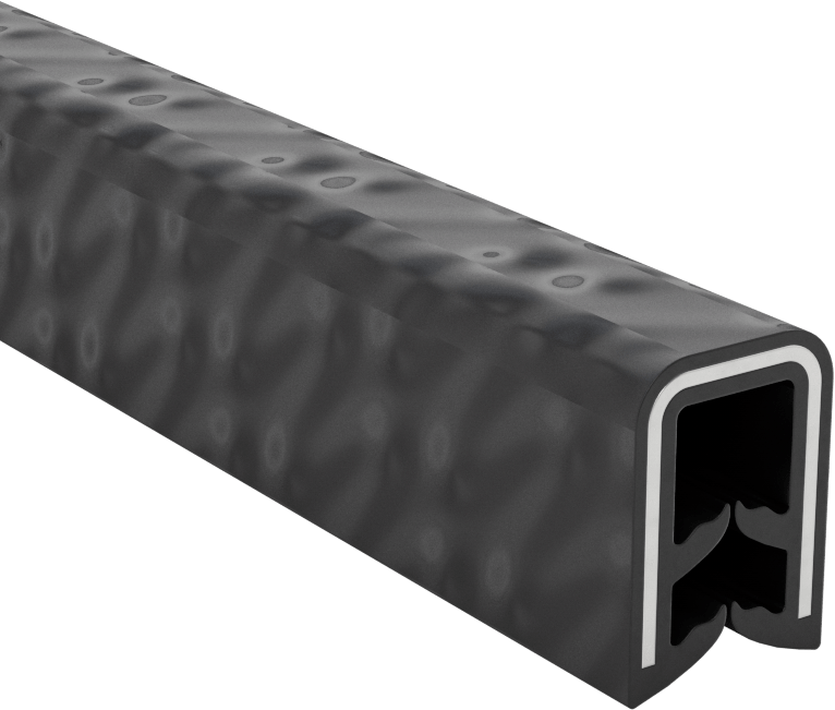 Güçlendirilmiş Kenar Çıtası, EPDM Kauçuk, 15/64“ Genişlik x 31/64” İç Yükseklik
