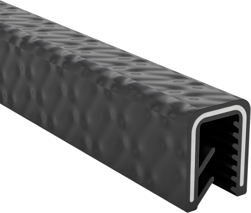 Güçlendirilmiş Kenar Çıtası, EPDM Kauçuk, 11/32“ Genişlik x 5/8” İç Yükseklik