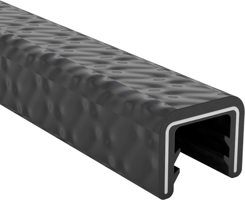 Güçlendirilmiş Kenar Çıtası, EPDM Kauçuk, 1/2" İç Yükseklik