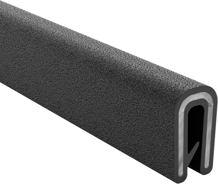 Güçlendirilmiş Kenar Çıtası, Alev Geciktirici, TPE Kauçuk, 1/8“ Genişlik x 29/64” Yükseklik