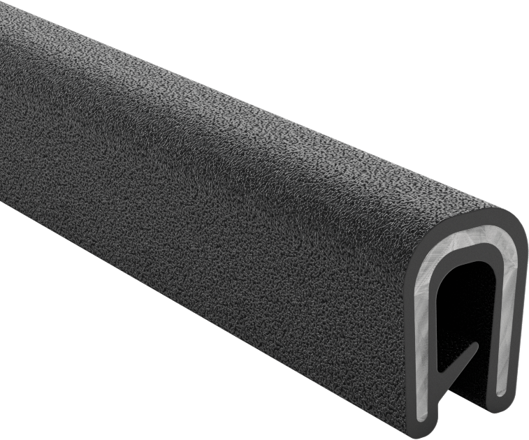Güçlendirilmiş Kenar Çıtası, Alev Geciktirici, TPE Kauçuk, 3/16“ Genişlik x 13/32” Yükseklik