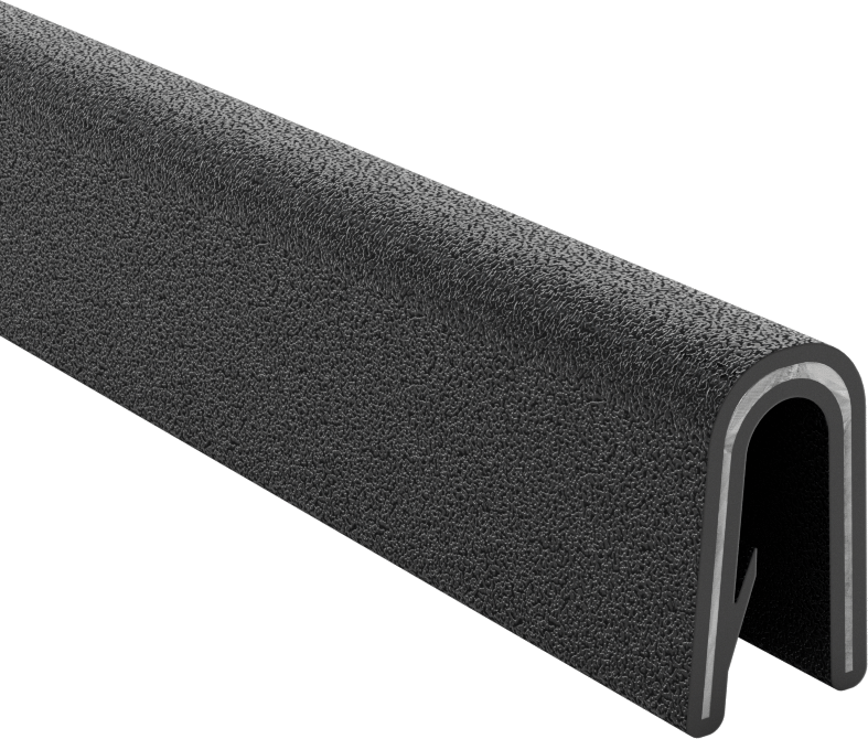 Güçlendirilmiş Kenar Çıtası, Alev Geciktirici, TPE Kauçuk, 1/4“ Genişlik x 19/32” Yükseklik