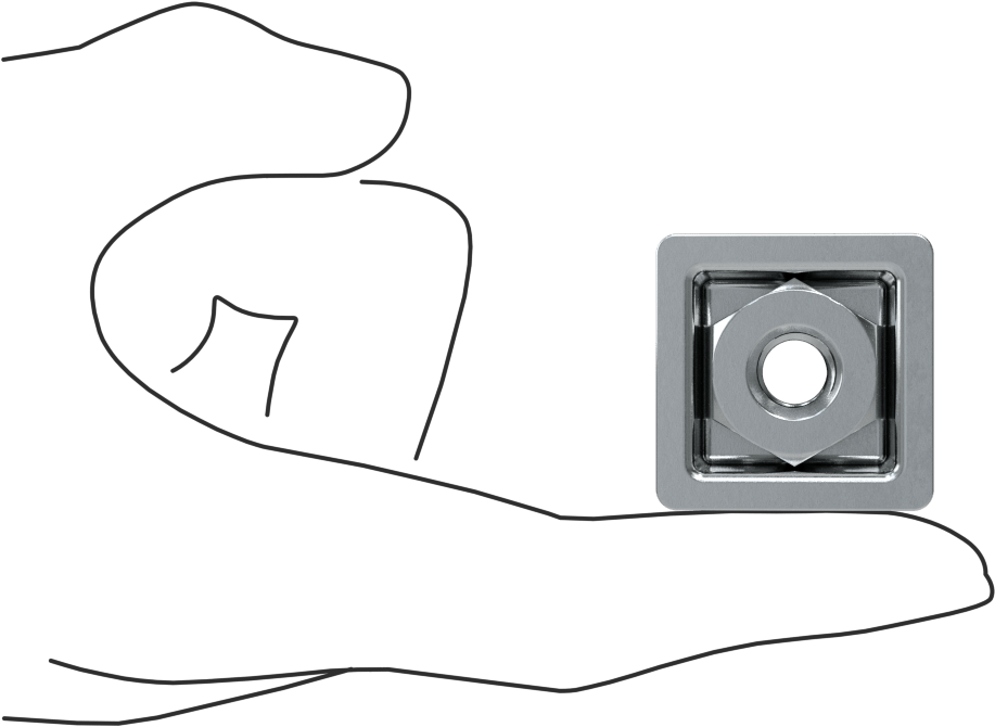 Presle Takılan Tesviye Montaj Ek Parçaları, 1-1/4" Dış Kare Boru Ayak için, 3/8"-16 Diş