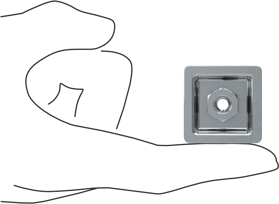 Presle Takılan Tesviye Montaj Ek Parçaları, 1-1/4" Dış Kare Boru Ayak için, 1/4"-20 Diş