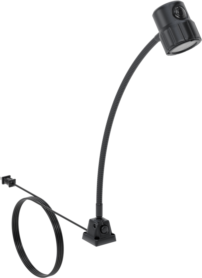 Her Yöne Uygun Makine Işığı, Bağlantı Elemanı Montajı, 23-5/8" Kol Uzanma Mesafesi, 120-240V AC