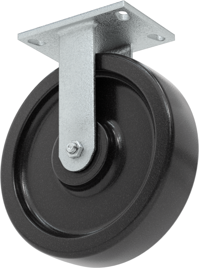 Dövme Çerçeveli Yüksek Kapasiteli Spartan Tekerlek, 6-1/4“ x 4-1/2” Plaka, Rigid, 10" Çaplı Fenolik Tekerlek