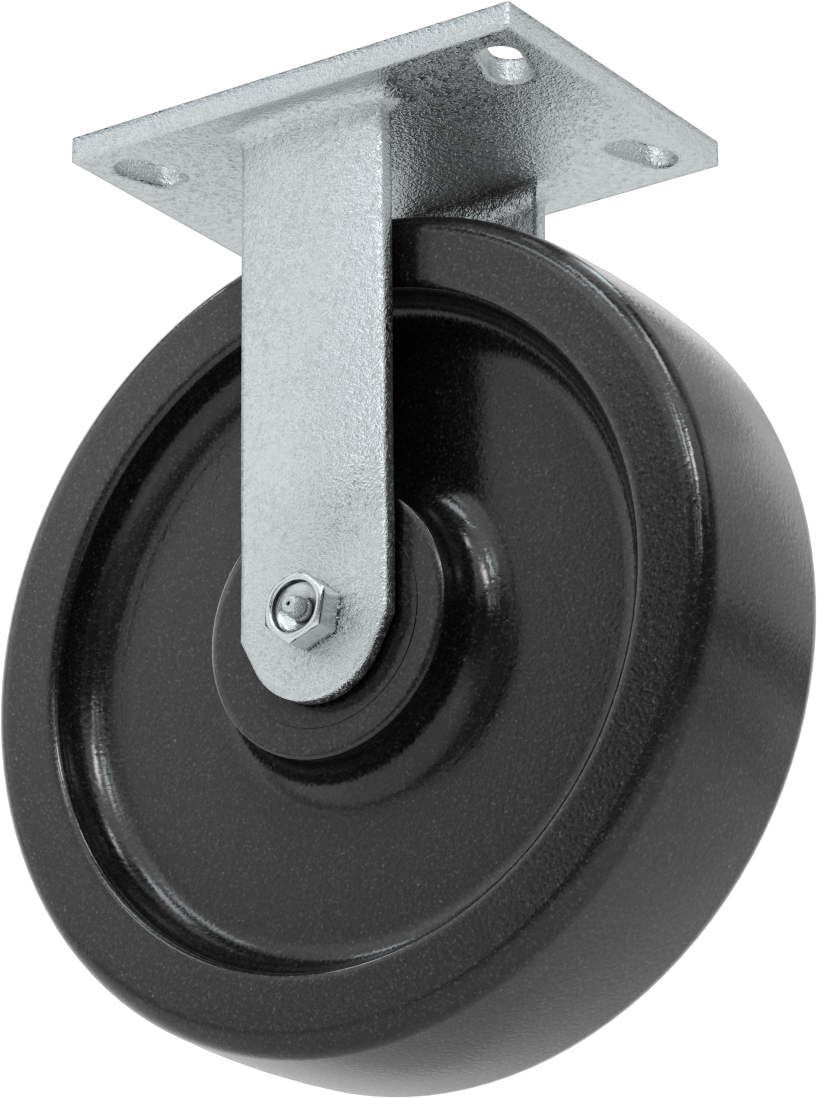 Dövme Çerçeveli Yüksek Kapasiteli Spartan Tekerlek, 6-1/4“ x 4-1/2” Plaka, Rigid, 10" Çaplı Fenolik Tekerlek
