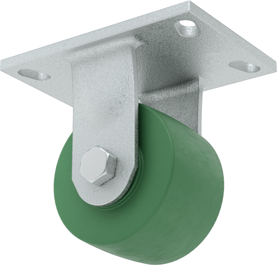 Dövme Çerçeveli Yüksek Kapasiteli Spartan Tekerlek, 6-1/4“ x 4-1/2” Plaka, 4 inç 75D Poliüretan Tekerlekli Sert