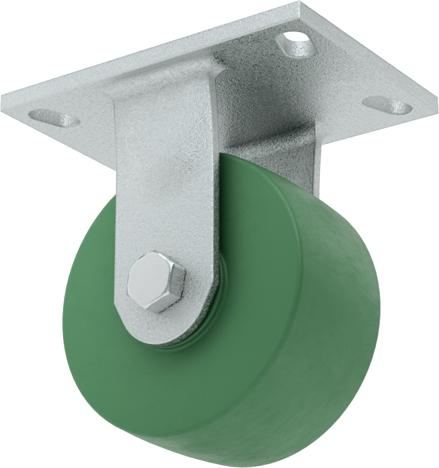 Dövme Çerçeveli Yüksek Kapasiteli Spartan Tekerlek, 6-1/4“ x 4-1/2” Plaka, 5 inç 75D Poliüretan Tekerlekli Sert