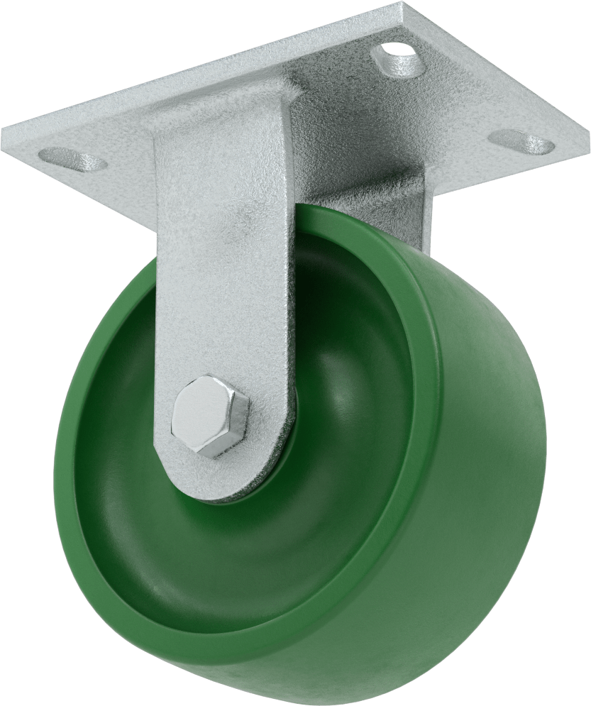 Dövme Çerçeveli Yüksek Kapasiteli Spartan Tekerlek, 6-1/4“ x 4-1/2” Plaka, 6" 75D Poliüretan Tekerlekli Sert