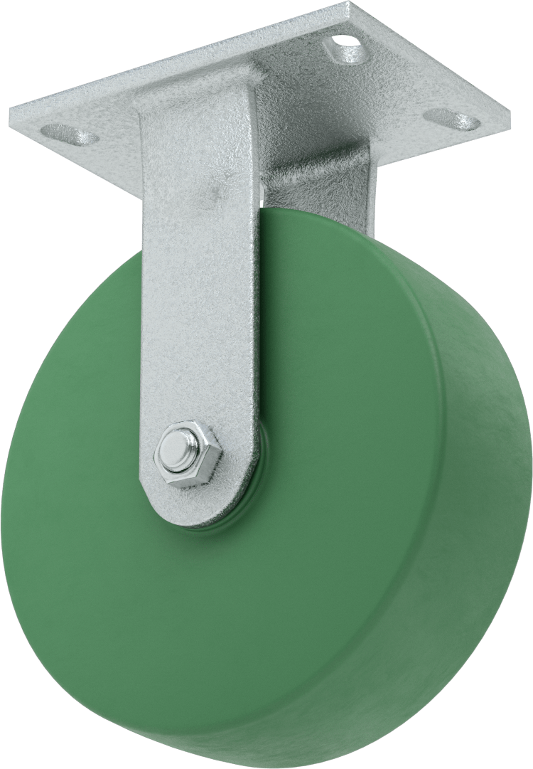 Dövme Çerçeveli Yüksek Kapasiteli Spartan Tekerlek, 6-1/4“ x 4-1/2” Plaka, 8 inç 75D Poliüretan Tekerlekli Sert