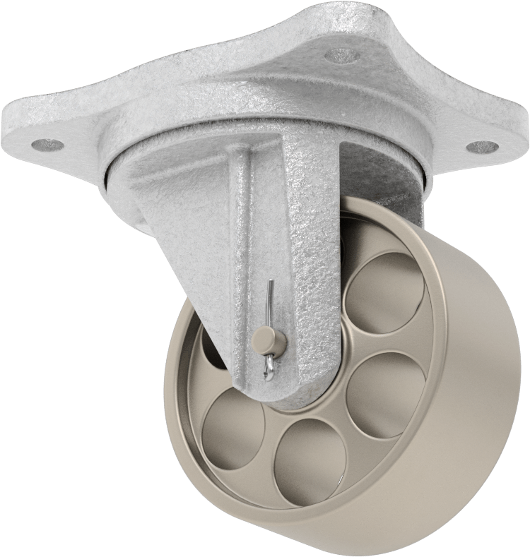 Ultra Yüksek Sıcaklık Tekerlek, 3“ Çapında Metal Tekerlekli ve 4-3/16” x 3-1/4" Plakalı Döner Tekerlek