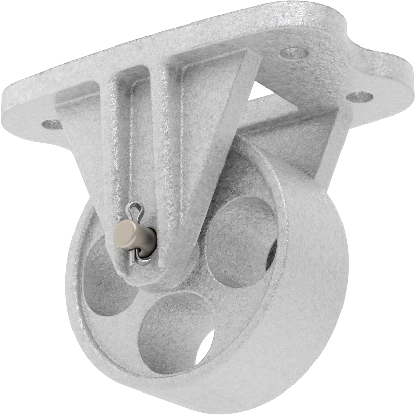 Ultra Yüksek Sıcaklık Tekerlek, 3“ Çapında Metal Tekerlekli ve 4-1/2” x 2-7/8" Plakalı Sert