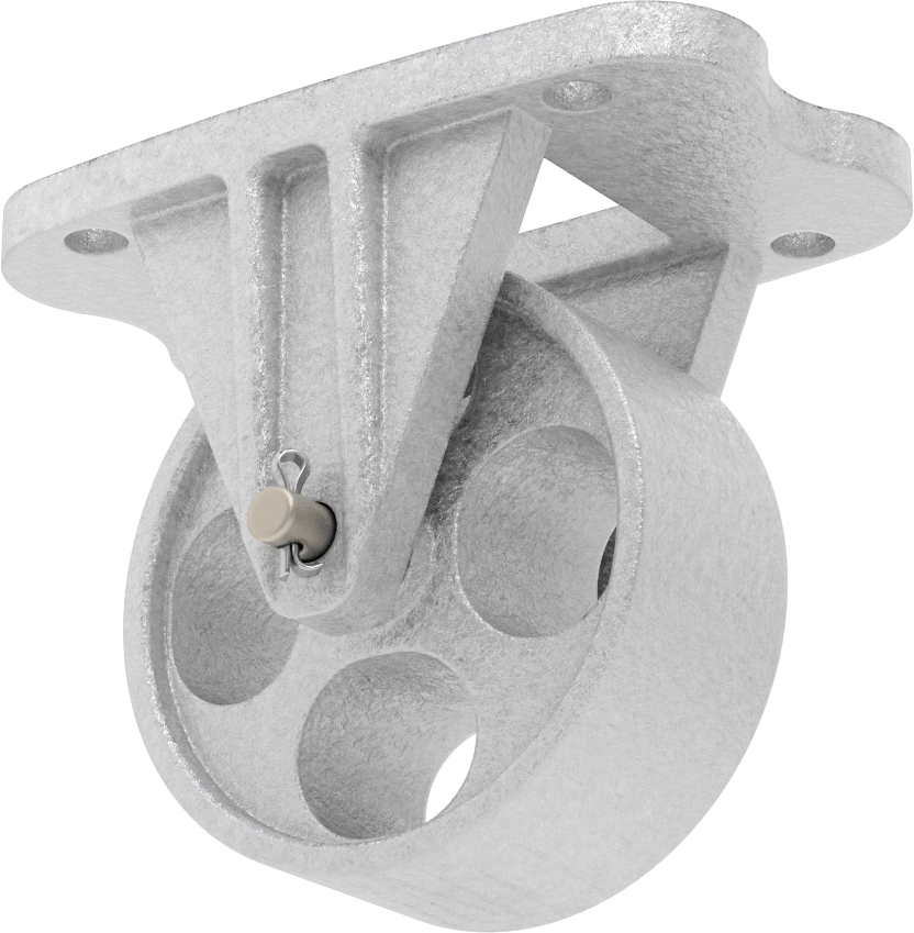 Ultra Yüksek Sıcaklık Tekerlek, 3-1/2“ Çapında Metal Tekerlekli ve 5” x 3-1/8" Plakalı Sert
