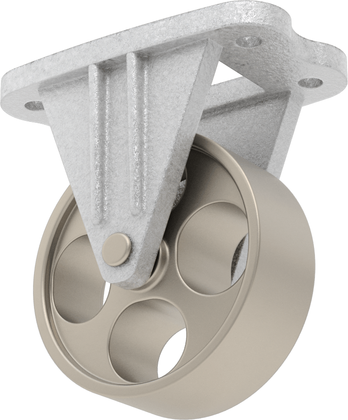 Ultra Yüksek Sıcaklık Tekerlek, 4“ Çapında Metal Tekerlekli ve 5-1/4” Montaj Yüksekliğine Sahip Sert