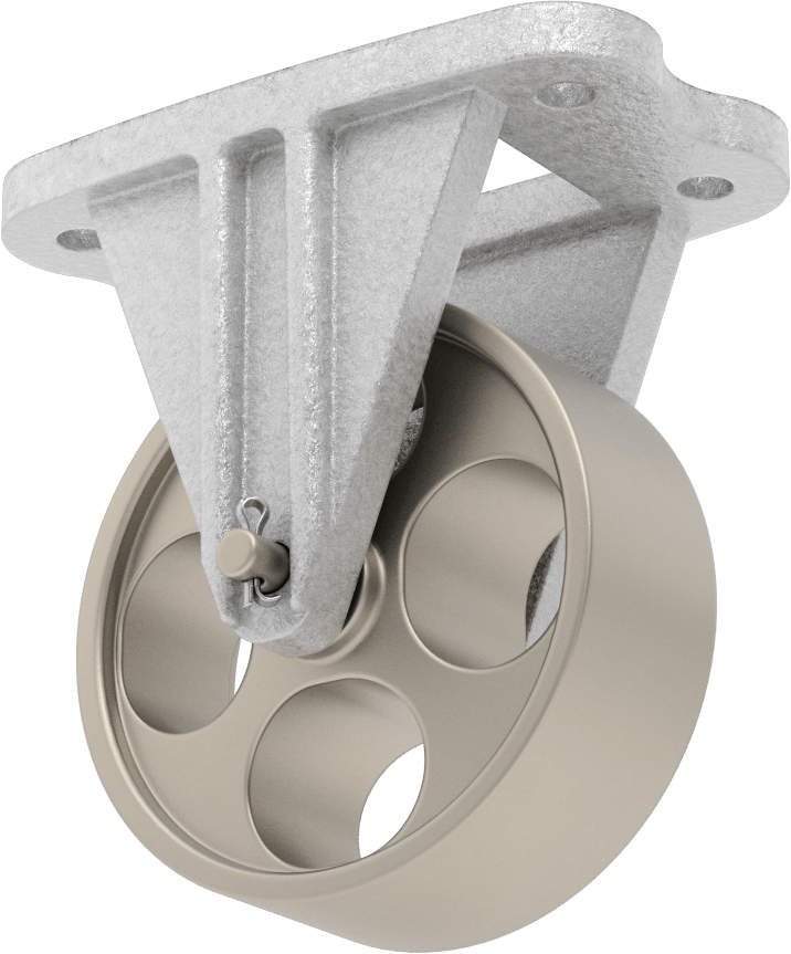 Ultra Yüksek Sıcaklık Tekerlek, 4“ Çapında Metal Tekerlekli ve 5-1/4” Montaj Yüksekliğine Sahip Sert