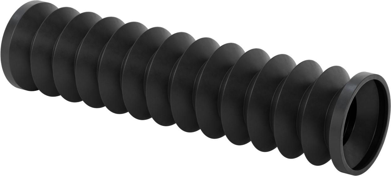 Flanş Uçlu Yuvarlak Körük, EPDM Kauçuk, 1-15/16" ID x 3-1/4" OD