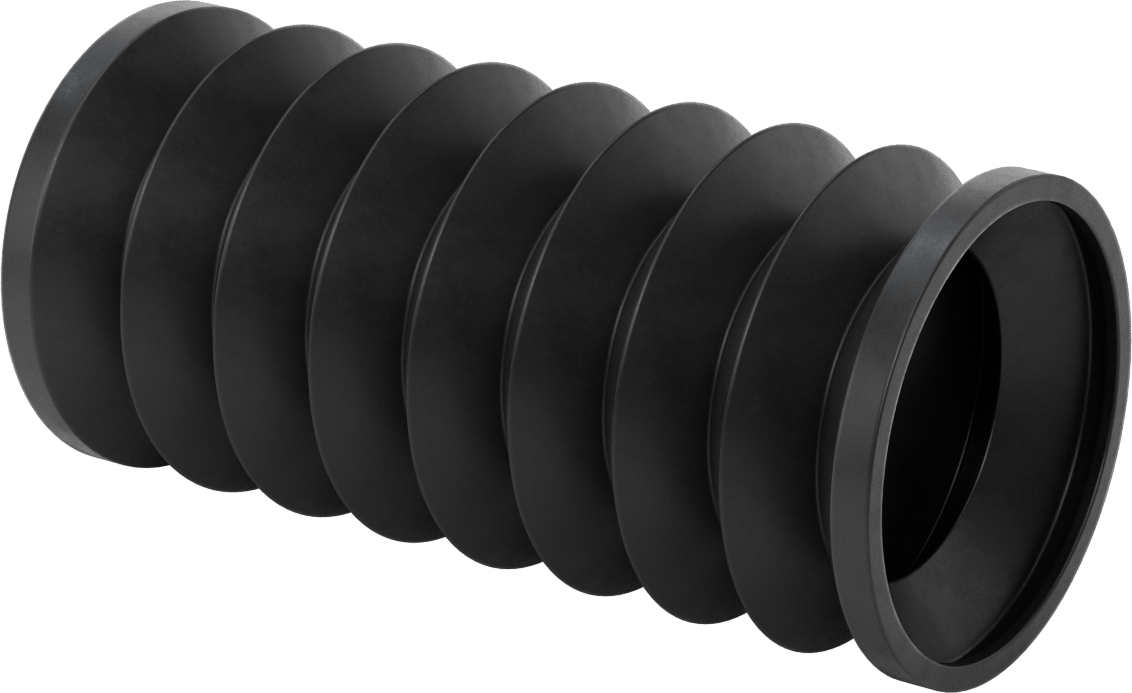 Flanş Uçlu Yuvarlak Körük, Buna-N Kauçuk, 2-3/4" ID x 4-3/16" OD