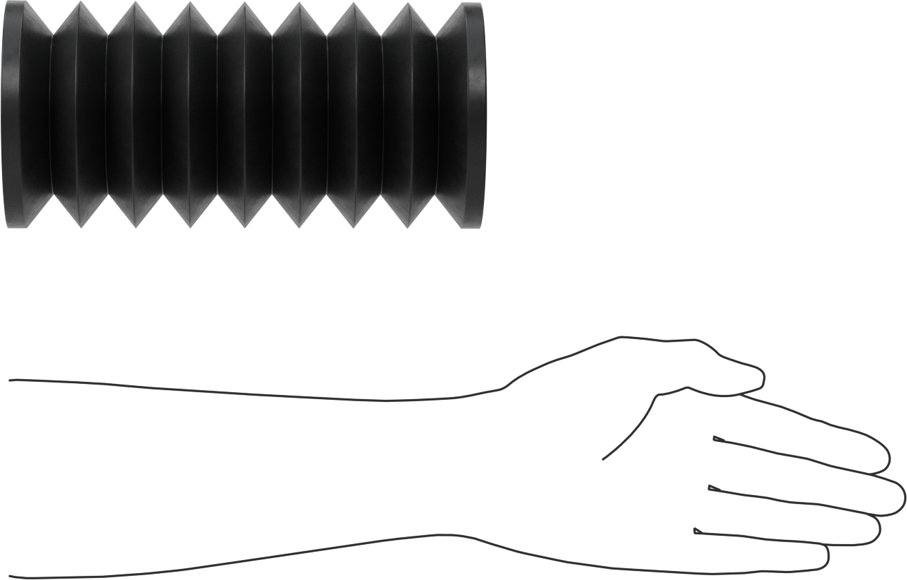 Flanş Uçlu Yuvarlak Körük, EPDM Kauçuk, 2-3/4" ID x 4-3/16" OD