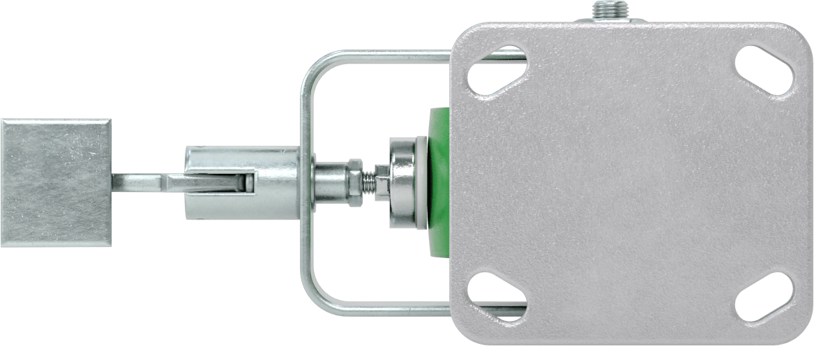 Yüksek Kapasiteli Kingston Tekerlek, 4-1/2“ x 4” Plaka, Fren ve 5" Çapında Yeşil Poliüretan Tekerlek