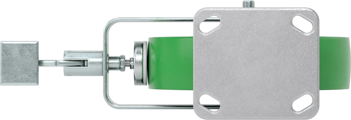 Yüksek Kapasiteli Kingston Tekerlek, 4-1/2“ x 4” Plaka, Fren ve 8 inç Çapında Yeşil Poliüretan Tekerlek