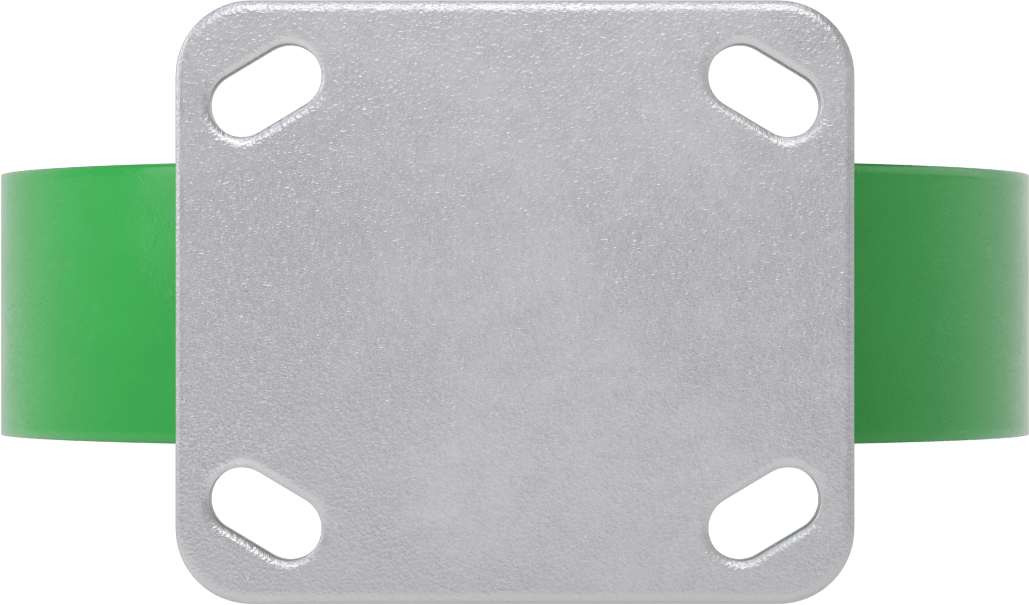 Yüksek Kapasiteli Kingston Tekerlek, 4-1/2“ x 4” Plaka, 8" Çaplı Yeşil Poliüretan Tekerlek