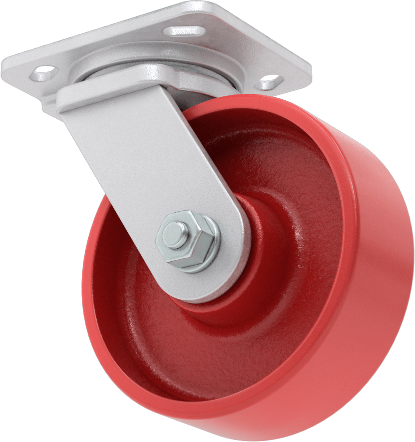 Yüksek Kapasiteli Kingston Tekerlek, 5“ x 4” Plaka, 6" Çaplı Metal Tekerlekli Döner Tekerlek