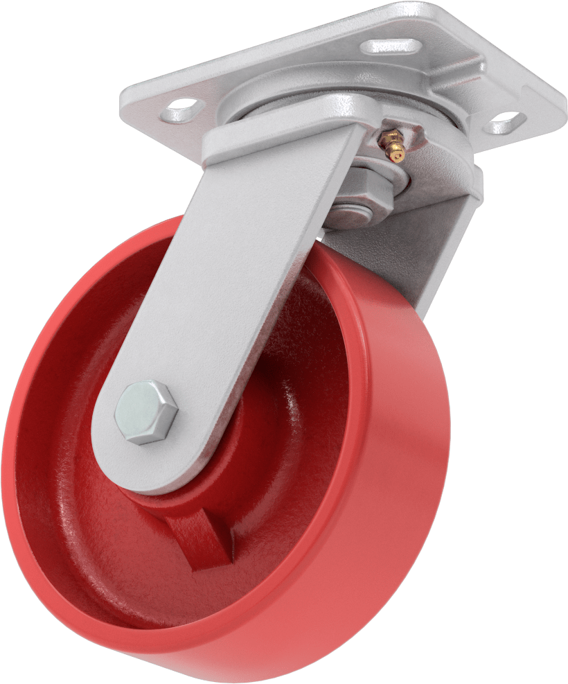 Yüksek Kapasiteli Kingston Tekerlek, 5“ x 4” Plaka, 6" Çaplı Metal Tekerlekli Döner Tekerlek
