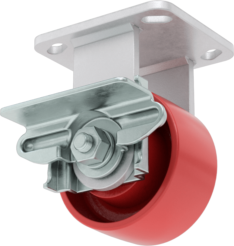 Yüksek Kapasiteli Kingston Tekerlek, 4-1/2“ x 4” Plaka, Sağ Frenli ve 4 inç Çapında Metal Tekerlekli Sert