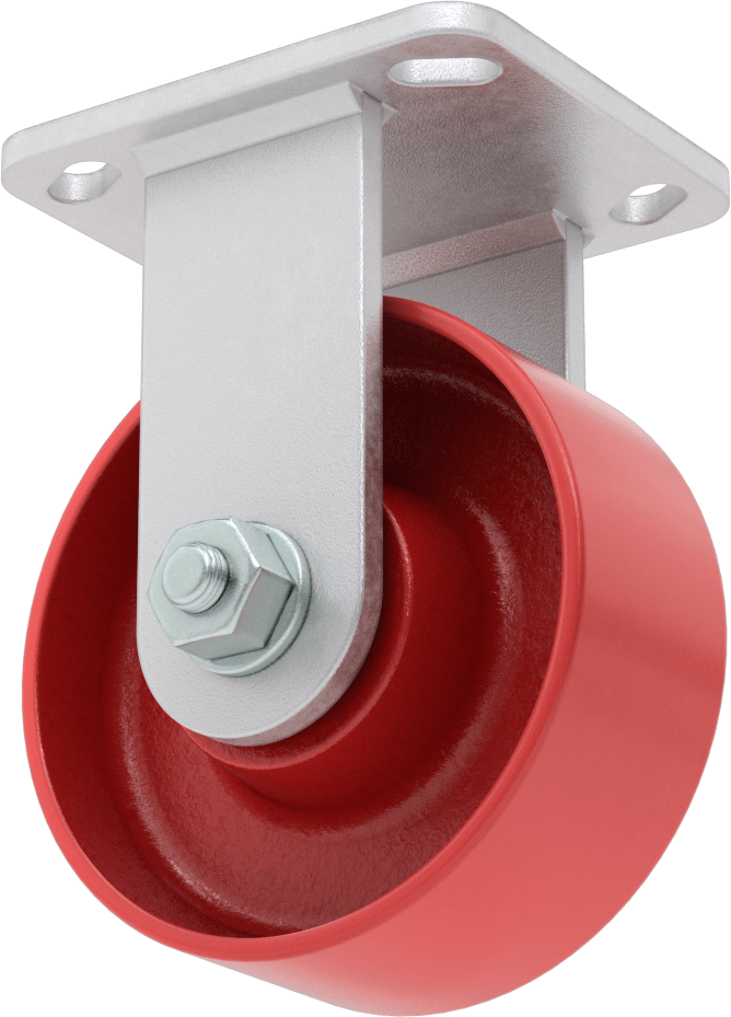 Yüksek Kapasiteli Kingston Tekerlek, 4-1/2“ x 4” Plaka, 5" Çaplı Metal Tekerlekli Sert
