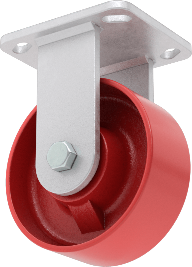 Yüksek Kapasiteli Kingston Tekerlek, 4-1/2“ x 4” Plaka, 5" Çaplı Metal Tekerlekli Sert