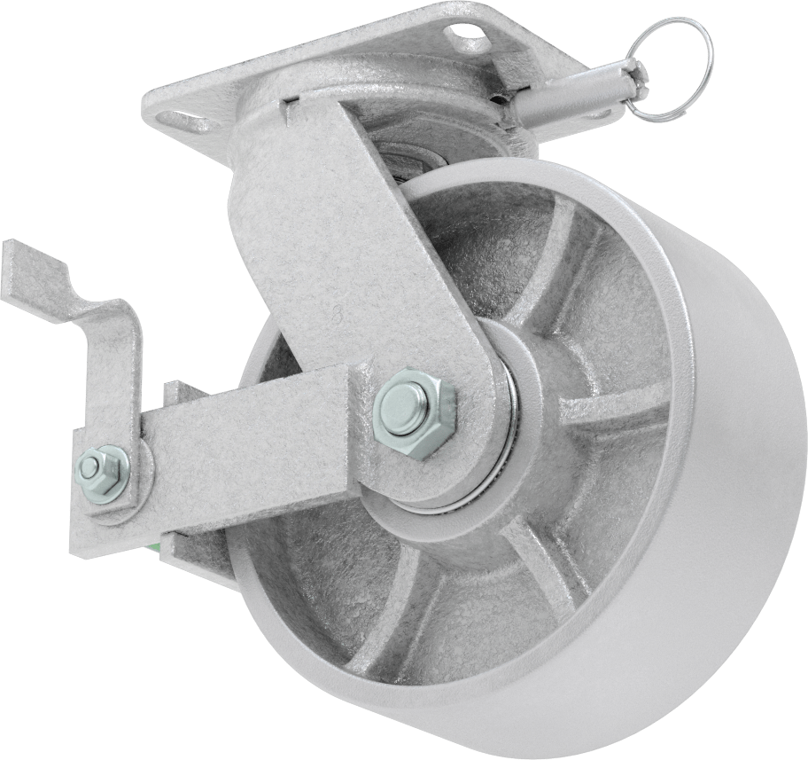Ekstra Yüksek Kapasiteli Viking Tekerlek, Kilitli ve 8" Çapında Metal Tekerlekli Döner Ayak