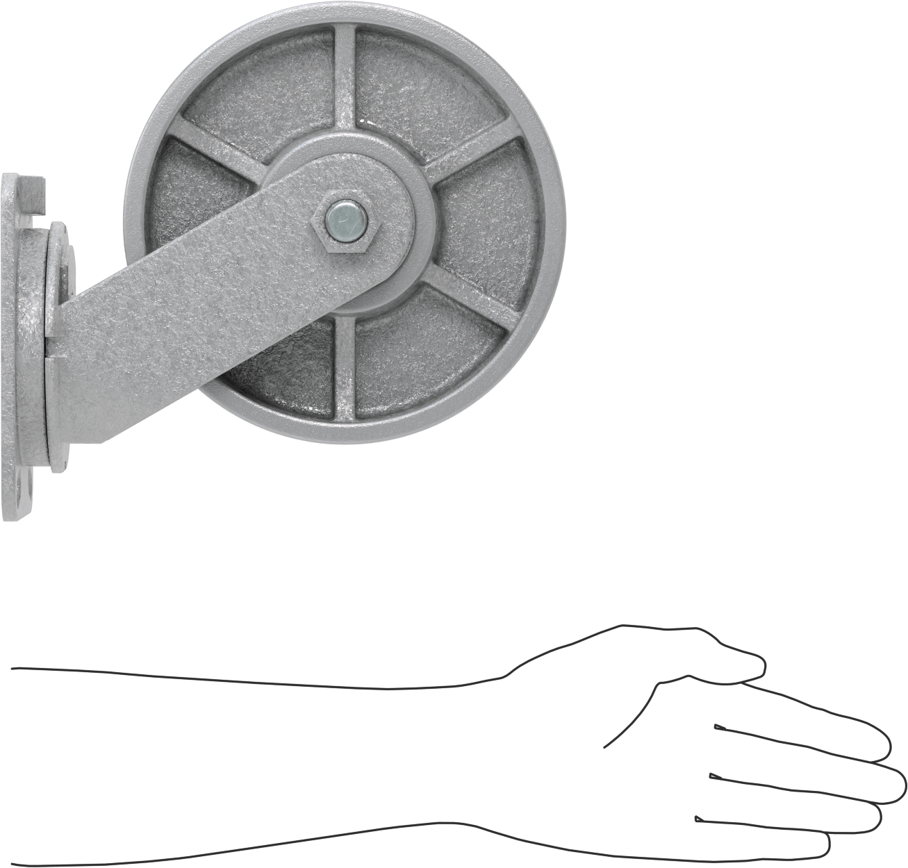 Ekstra Yüksek Kapasiteli Viking Tekerlek, 8 inç Çapında Metal Tekerlekli Döner Tekerlek