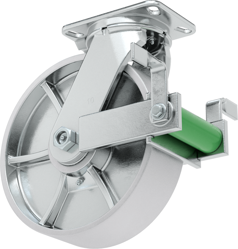 Ekstra Yüksek Kapasiteli Viking Tekerlek, Frenli ve 10" Çaplı Metal Tekerlekli Döner Tekerlek