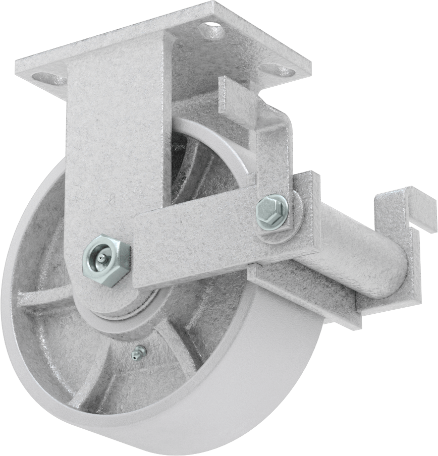 Ekstra Yüksek Kapasiteli Viking Tekerlek, Frenli ve 8" Çaplı Metal Tekerlekli Sabit